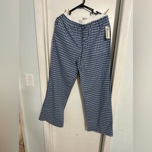 No Boundaries Blue and White Plaid Lounge Pants